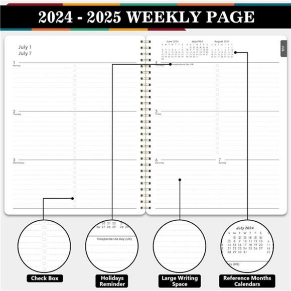 Planner 2024-2025– Academic Weekly & Monthly Planner, Jul 2024 - Jun 2025 - Picture 5 of 7